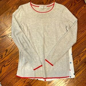 Boden Sweater with polka dot back and red trim. Super cute!